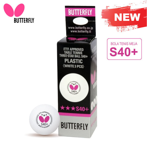 S40+ Bola Tenis Meja Butterfly 3 Bintang Isi 3