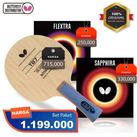 Paket Bet Ping Pong Butterfly TB 7 / Sapphira / Flextra